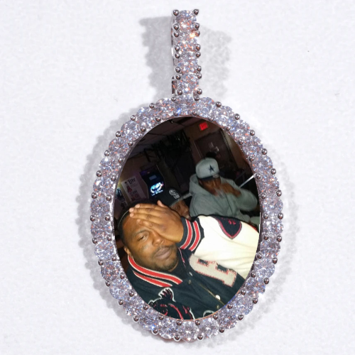 Large 3D Oval Custom Picture Pendant