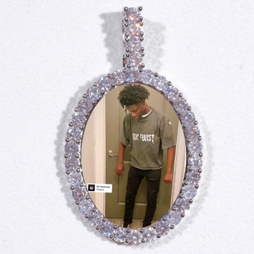 Large 3D Oval Custom Picture Pendant