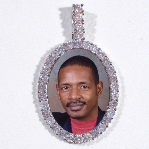 Large 3D Oval Custom Picture Pendant