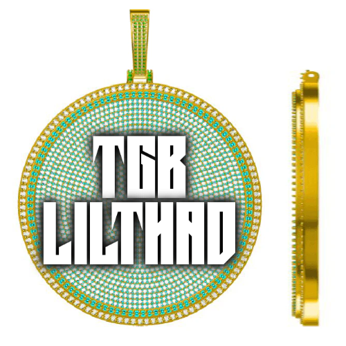CUSTOM LETTER NECKLACE 3D BIG DISC
