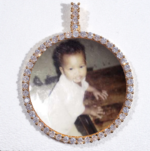 LARGE 3D CIRCLE CUSTOM PICTURE PENDANT
