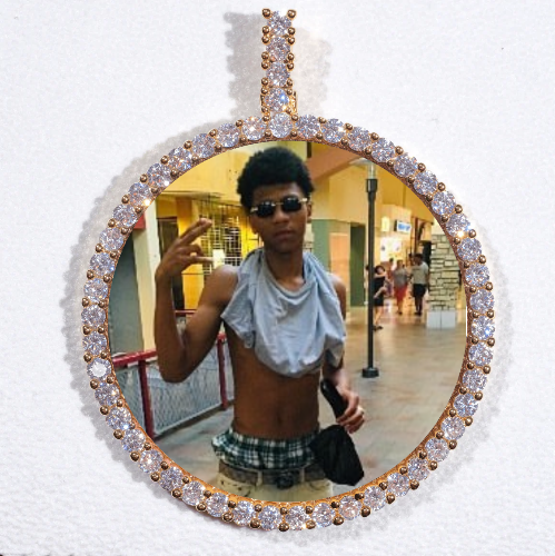 LARGE 3D CIRCLE CUSTOM PICTURE PENDANT