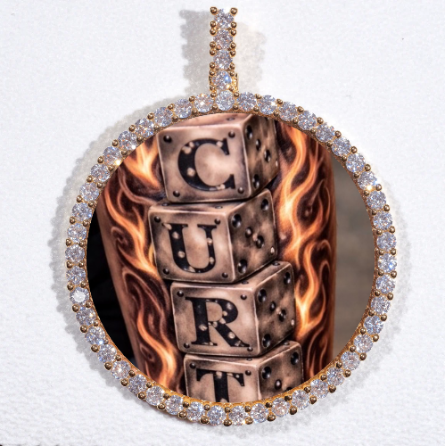 LARGE 3D CIRCLE CUSTOM PICTURE PENDANT