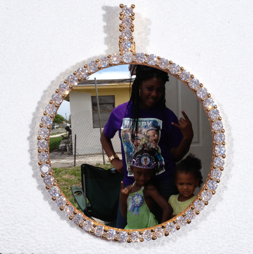 LARGE 3D CIRCLE CUSTOM PICTURE PENDANT