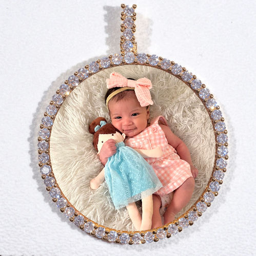 LARGE 3D CIRCLE CUSTOM PICTURE PENDANT