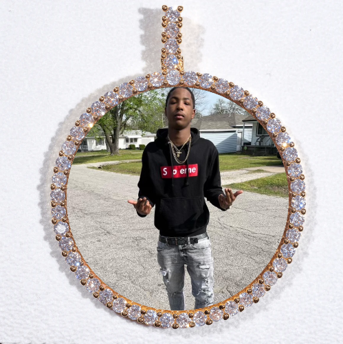 LARGE 3D CIRCLE CUSTOM PICTURE PENDANT