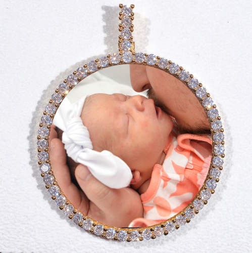 LARGE 3D CIRCLE CUSTOM PICTURE PENDANT