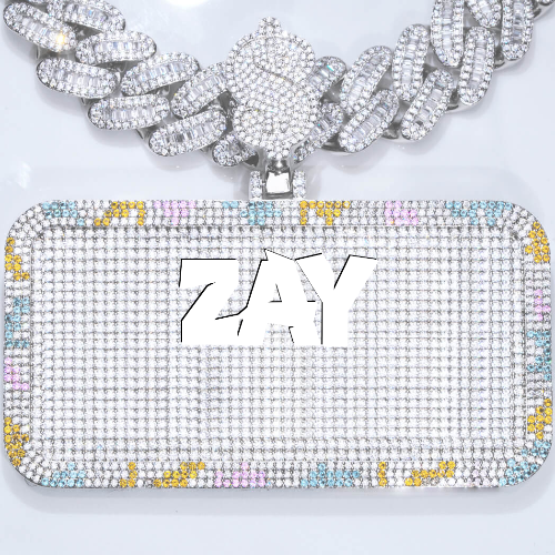 CUSTOM LETTER NECKLACE 3D COLORFUL SQUARE