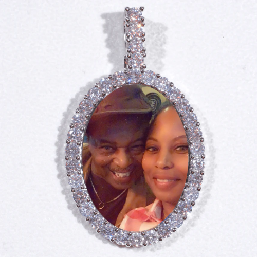 Large 3D Oval Custom Picture Pendant