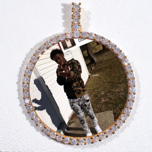 LARGE 3D CIRCLE CUSTOM PICTURE PENDANT