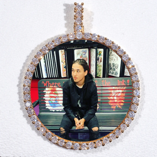 LARGE 3D CIRCLE CUSTOM PICTURE PENDANT
