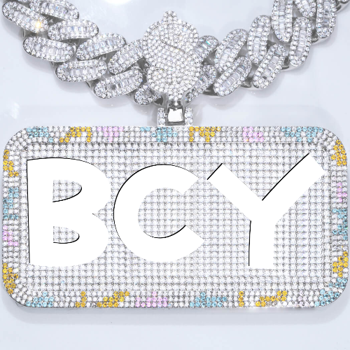 CUSTOM LETTER NECKLACE 3D COLORFUL SQUARE