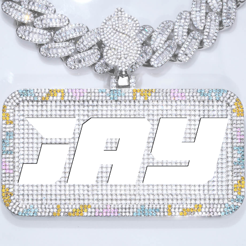 CUSTOM LETTER NECKLACE 3D COLORFUL SQUARE