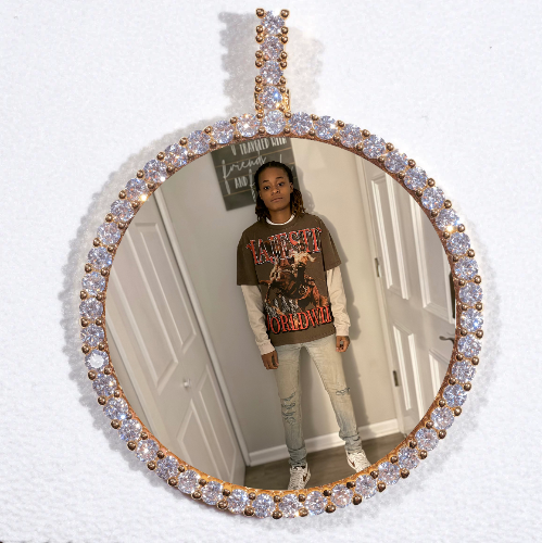 LARGE 3D CIRCLE CUSTOM PICTURE PENDANT