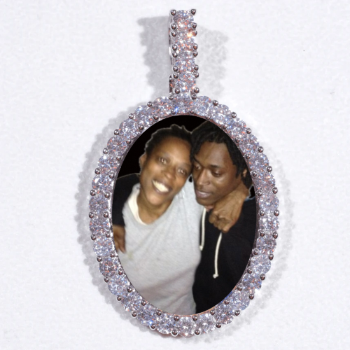 Large 3D Oval Custom Picture Pendant