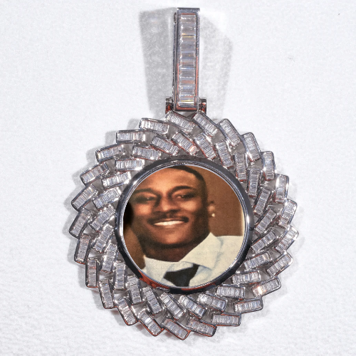 Large 3D Baguette Custom Picture Pendant