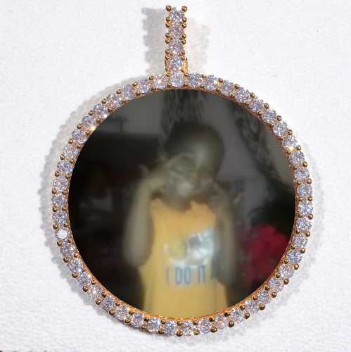 LARGE 3D CIRCLE CUSTOM PICTURE PENDANT