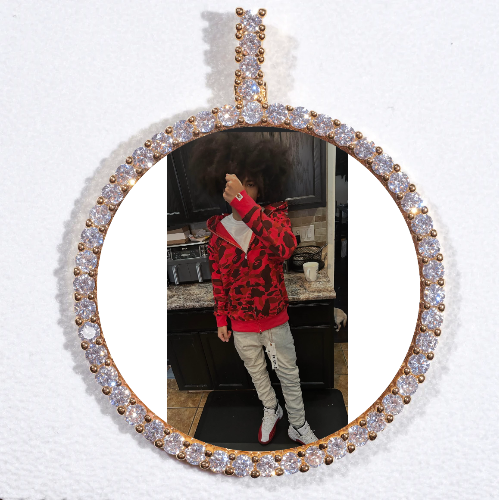 LARGE 3D CIRCLE CUSTOM PICTURE PENDANT