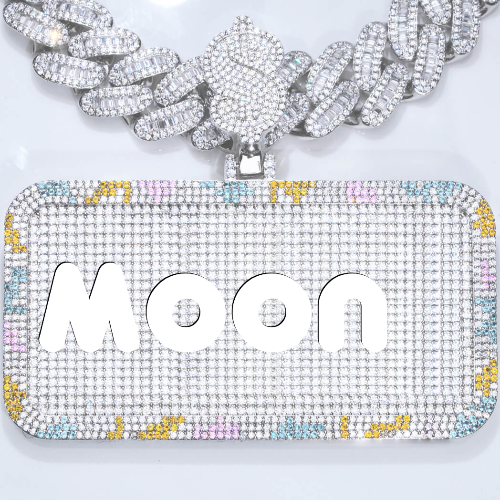 CUSTOM LETTER NECKLACE 3D COLORFUL SQUARE