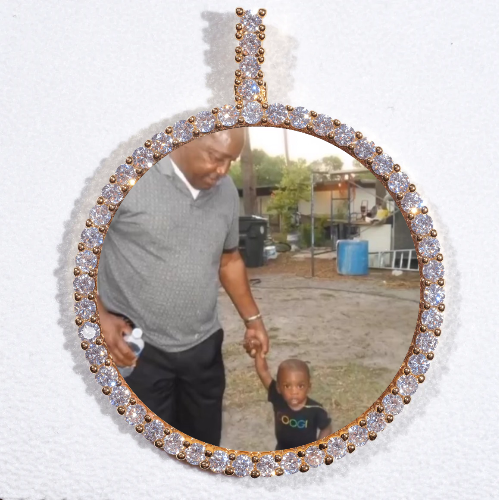 LARGE 3D CIRCLE CUSTOM PICTURE PENDANT