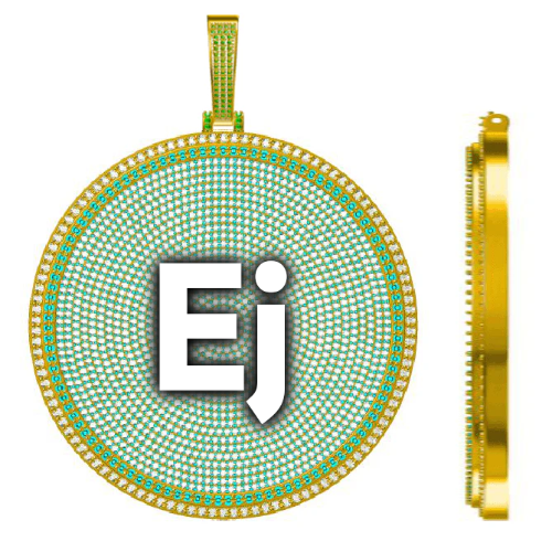 CUSTOM LETTER NECKLACE 3D BIG DISC