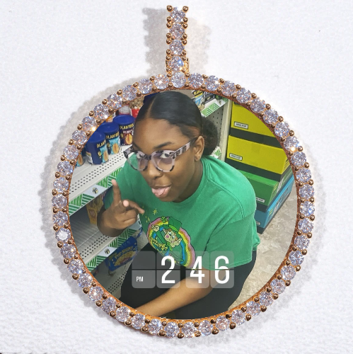 LARGE 3D CIRCLE CUSTOM PICTURE PENDANT