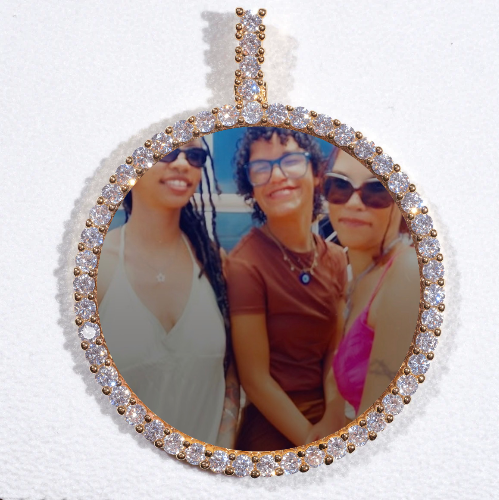 LARGE 3D CIRCLE CUSTOM PICTURE PENDANT