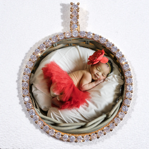 LARGE 3D CIRCLE CUSTOM PICTURE PENDANT