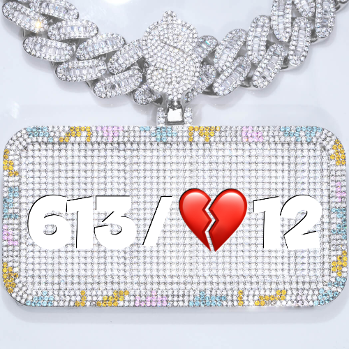 CUSTOM LETTER NECKLACE 3D COLORFUL SQUARE