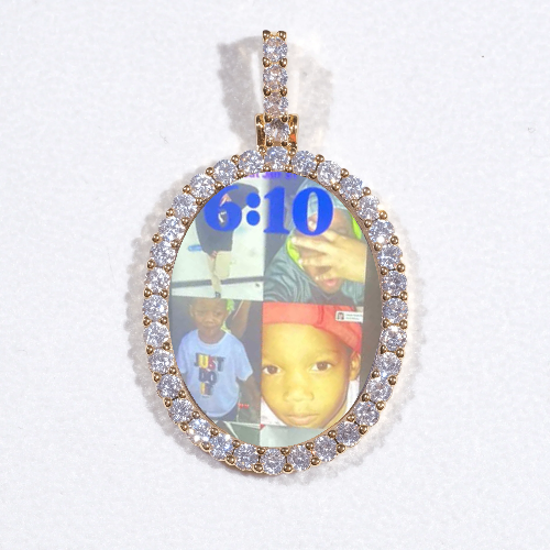 3D Oval Custom Picture Pendant