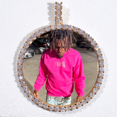 LARGE 3D CIRCLE CUSTOM PICTURE PENDANT