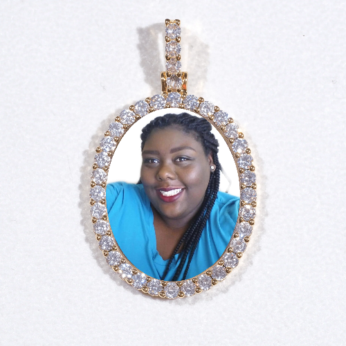 3D Oval Custom Picture Pendant
