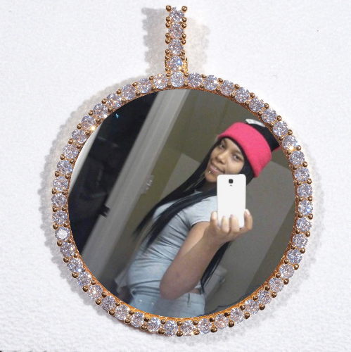 LARGE 3D CIRCLE CUSTOM PICTURE PENDANT