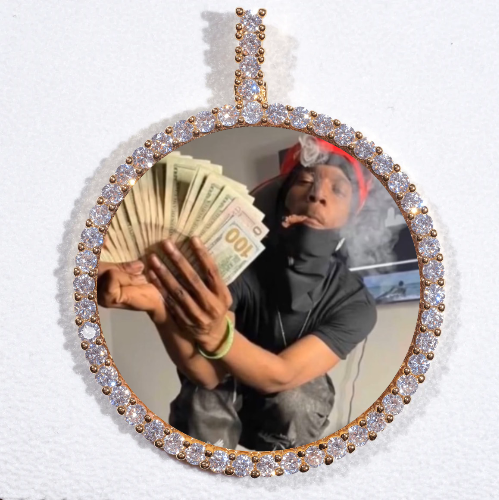LARGE 3D CIRCLE CUSTOM PICTURE PENDANT