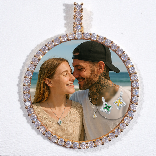 LARGE 3D CIRCLE CUSTOM PICTURE PENDANT