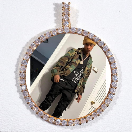 LARGE 3D CIRCLE CUSTOM PICTURE PENDANT