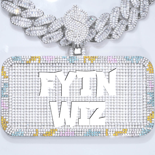 CUSTOM LETTER NECKLACE 3D COLORFUL SQUARE