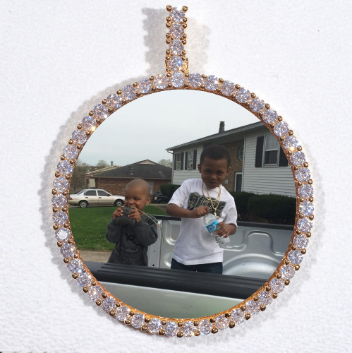 LARGE 3D CIRCLE CUSTOM PICTURE PENDANT