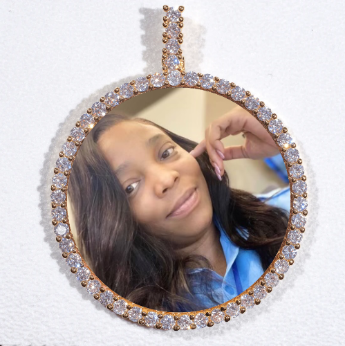 LARGE 3D CIRCLE CUSTOM PICTURE PENDANT