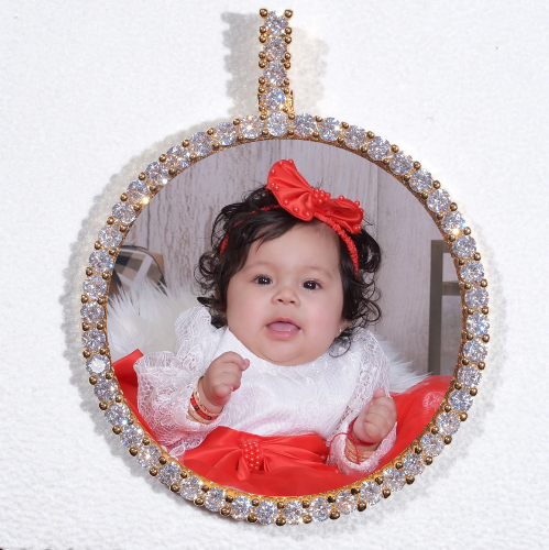 LARGE 3D CIRCLE CUSTOM PICTURE PENDANT