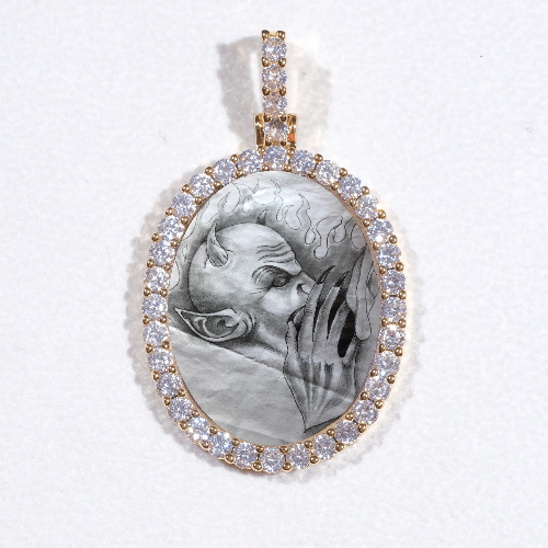 3D Oval Custom Picture Pendant