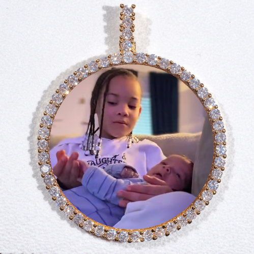 LARGE 3D CIRCLE CUSTOM PICTURE PENDANT