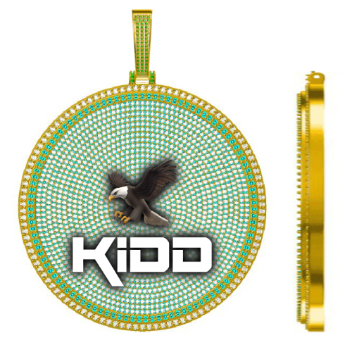 CUSTOM LETTER NECKLACE 3D BIG DISC