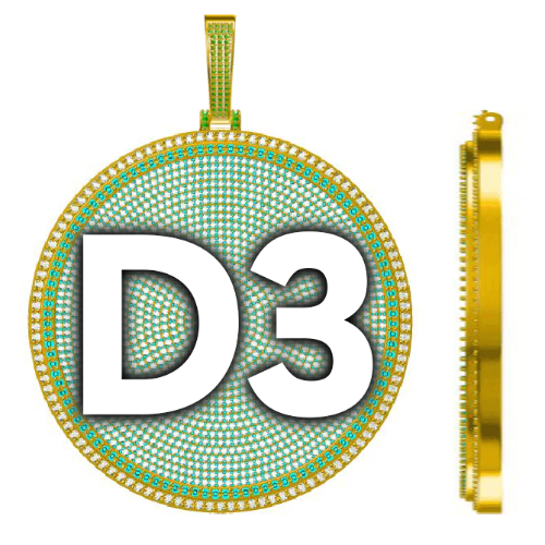 CUSTOM LETTER NECKLACE 3D BIG DISC