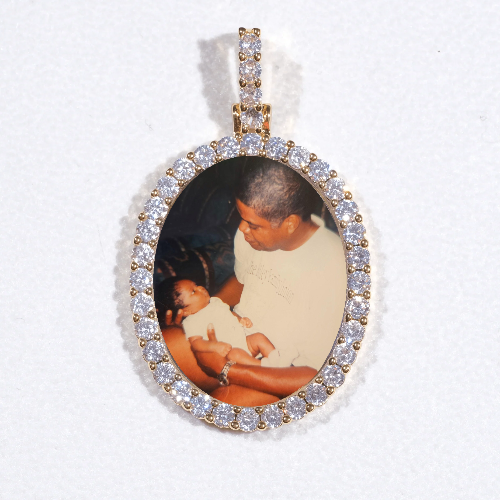 3D Oval Custom Picture Pendant
