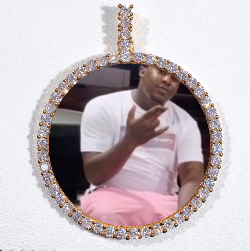 LARGE 3D CIRCLE CUSTOM PICTURE PENDANT