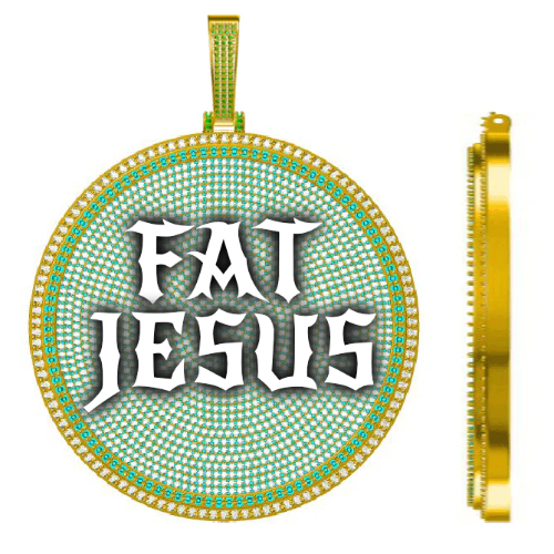 CUSTOM LETTER NECKLACE 3D BIG DISC