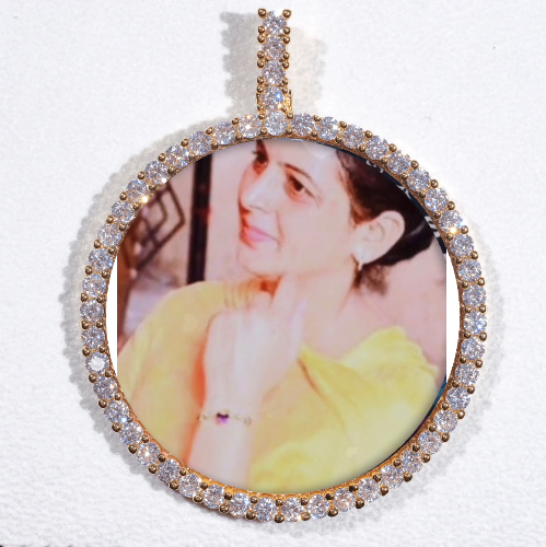 LARGE 3D CIRCLE CUSTOM PICTURE PENDANT