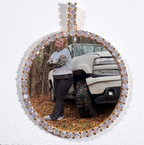LARGE 3D CIRCLE CUSTOM PICTURE PENDANT