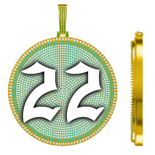CUSTOM LETTER NECKLACE 3D BIG DISC